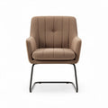 Fabric accent chair with metal legs in brown color 65 x 65 x 85cm