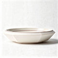 Ceramic serving bowl 20 x 20 x 5cm in cream color with geometric design