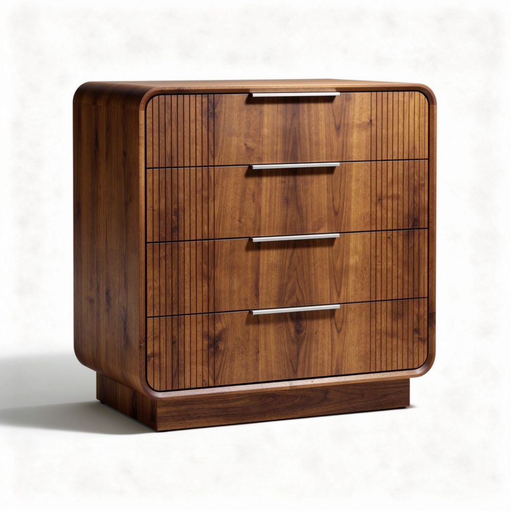 Wooden storage cabinet with four drawers and modern design 40 x 40 x 60cm